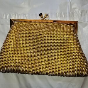 Vintage 50s La Regale STYLE Gold Mesh Clutch Bag 8in
